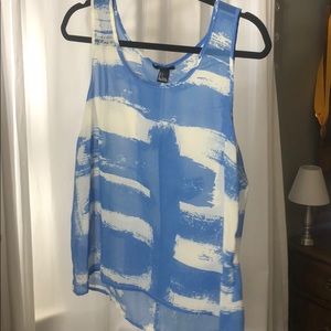 Blue and White Tank